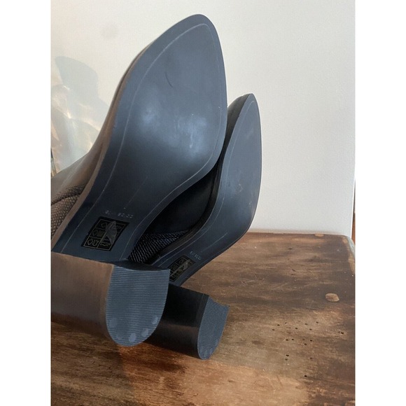 New Dolce Vita Rozane Snakeskin Embossed Leather Pull-on Booties Black Kors Sz 7 - Picture 5 of 7